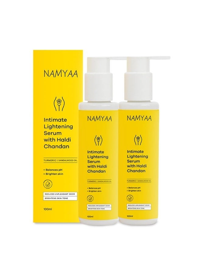 Namyaa Advanced Haldi Chandan Intimate Serum For Intimate Area | Helps To Brighten Skin|Pack Of 2|2X100Ml - Image 1